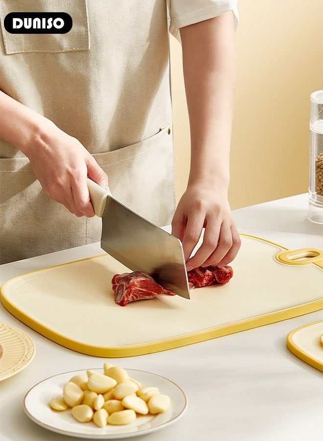 DUNISO 3 Pack Cutting Boards for Kitchen,Kitchen Chopping Board,Different Sizes & Non Slip Handles Cutting Board Set, BPA Free, Dishwasher Safe, Plastic Cutting Boards for Meat, Vegetables, Fruits - Image 4