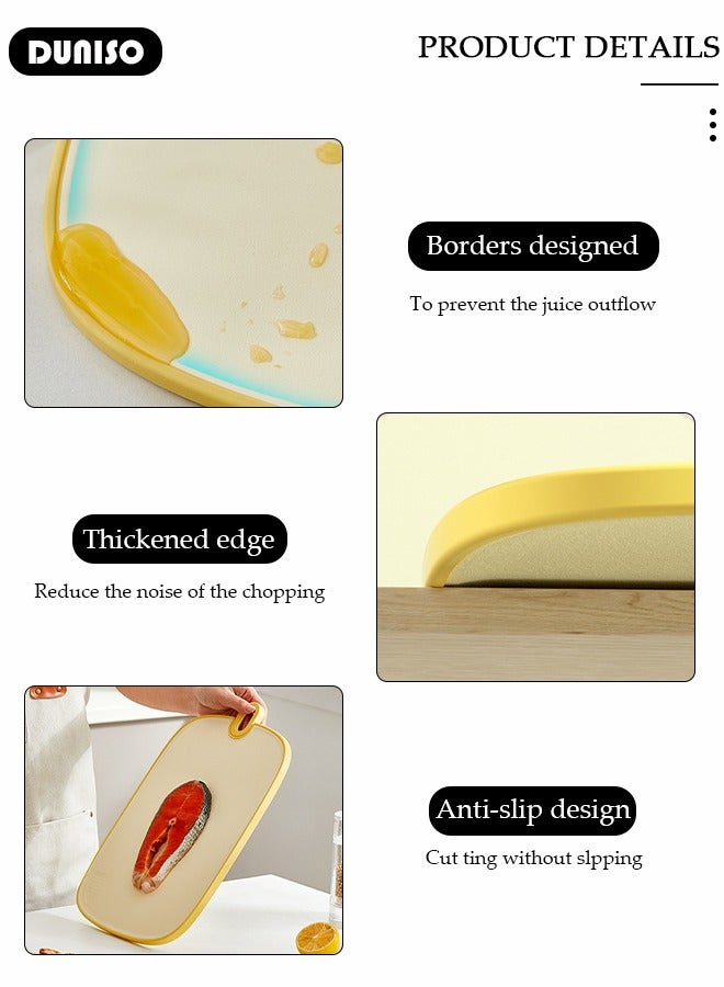 DUNISO 3 Pack Cutting Boards for Kitchen,Kitchen Chopping Board,Different Sizes & Non Slip Handles Cutting Board Set, BPA Free, Dishwasher Safe, Plastic Cutting Boards for Meat, Vegetables, Fruits - Image 5