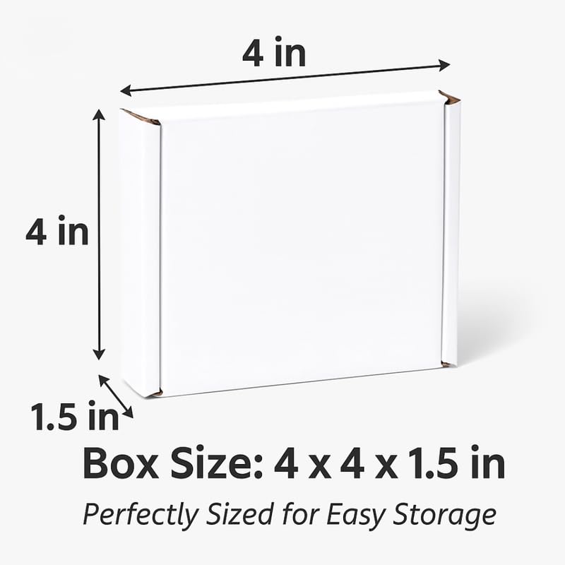Packgenie 3 Ply White Flap Corrugated Packaging Box 4X4X1.5 Paper Cardboard for Secure Shipping | Durable & Eco-Friendly Packaging (Pack of 50) - Image 2