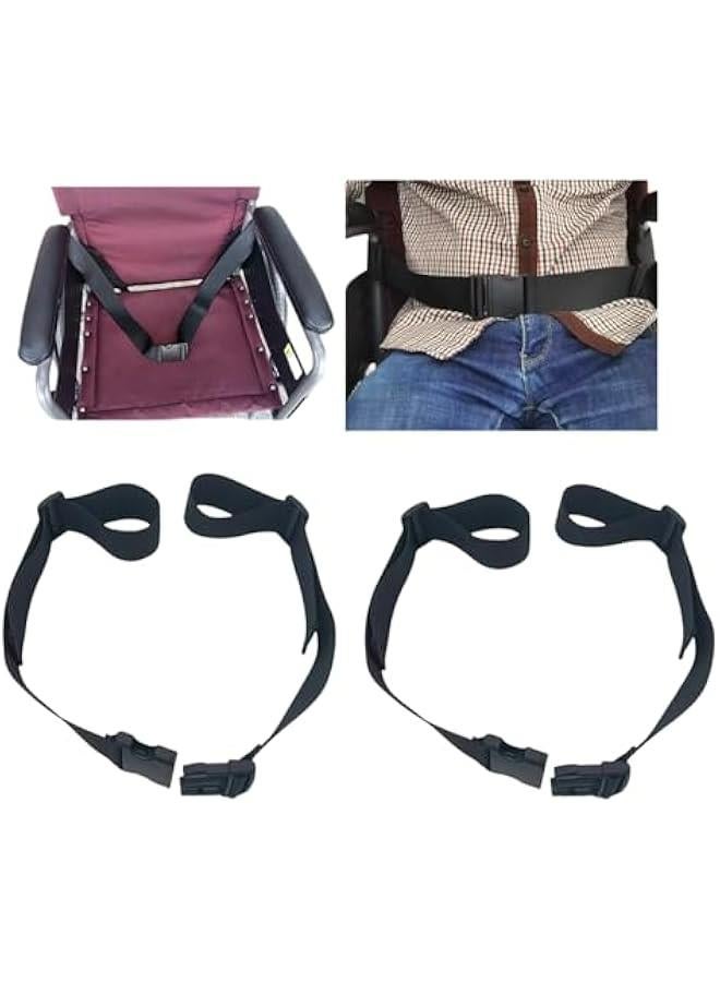 Generic Adjustable Two-Piece Universal Seat Belt for Wheelchair Safety - Prevent Sliding and Falls - Suitable for Seniors, Disabled, and Medical Patients - Black (Set of 2)  - Image 1
