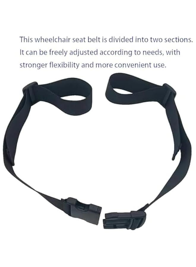 Generic Adjustable Two-Piece Universal Seat Belt for Wheelchair Safety - Prevent Sliding and Falls - Suitable for Seniors, Disabled, and Medical Patients - Black (Set of 2)  - Image 3