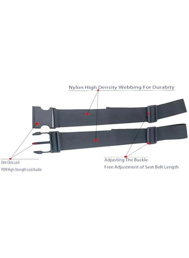 Generic Adjustable Two-Piece Universal Seat Belt for Wheelchair Safety - Prevent Sliding and Falls - Suitable for Seniors, Disabled, and Medical Patients - Black (Set of 2)  - Image 5
