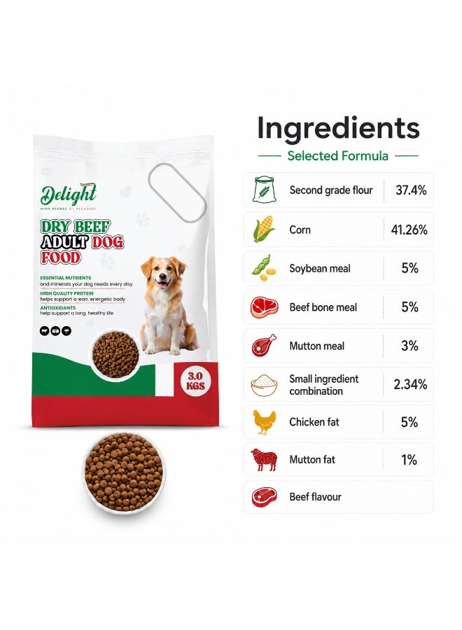 Delight Dry Beef Adult Dog Food - Image 4