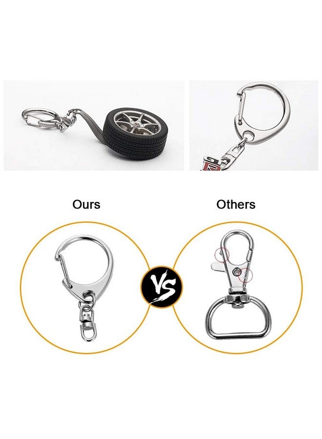 Evaluemart 10 Pcs Key Ring with Chain, Silvery D Swivel Snap Hook Split Keychain Parts, Metal Key Ring Hardware with 8mm Open Jump Ring and Connector, Make Your Own Key Ring - Image 5
