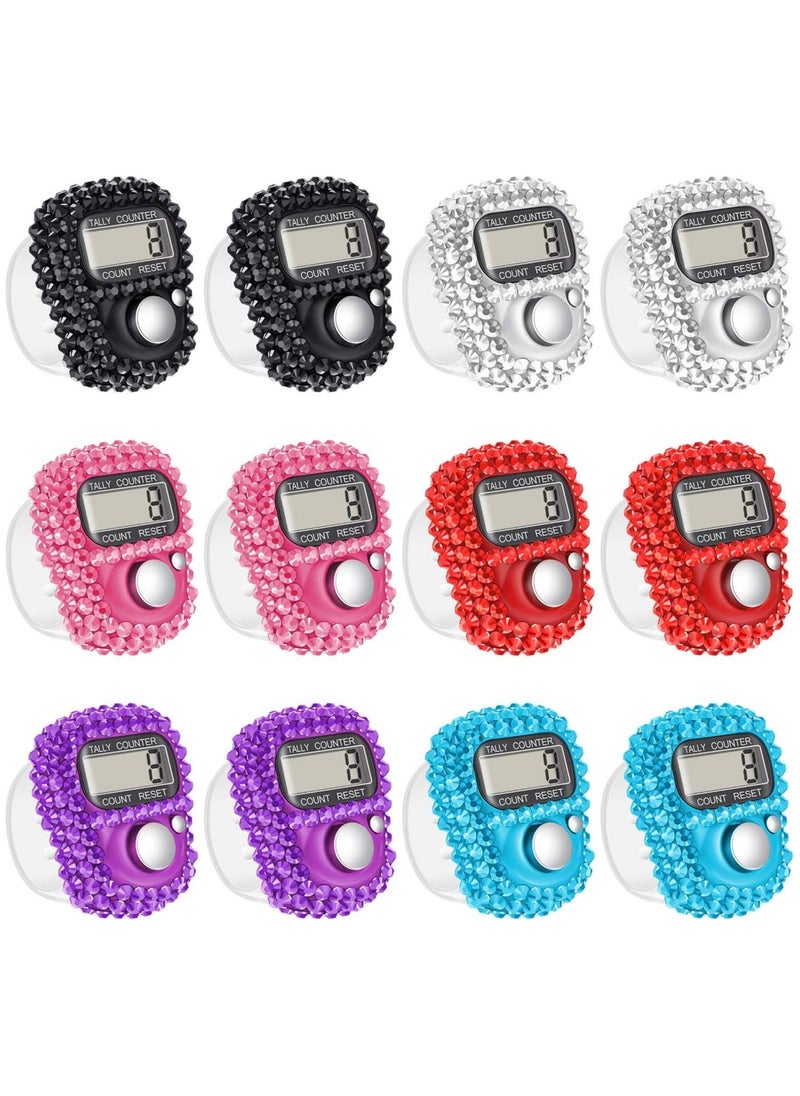 Toy Box 12 Pieces Mini Finger Tally Counter With LCD Display Multicolour  - Image 1