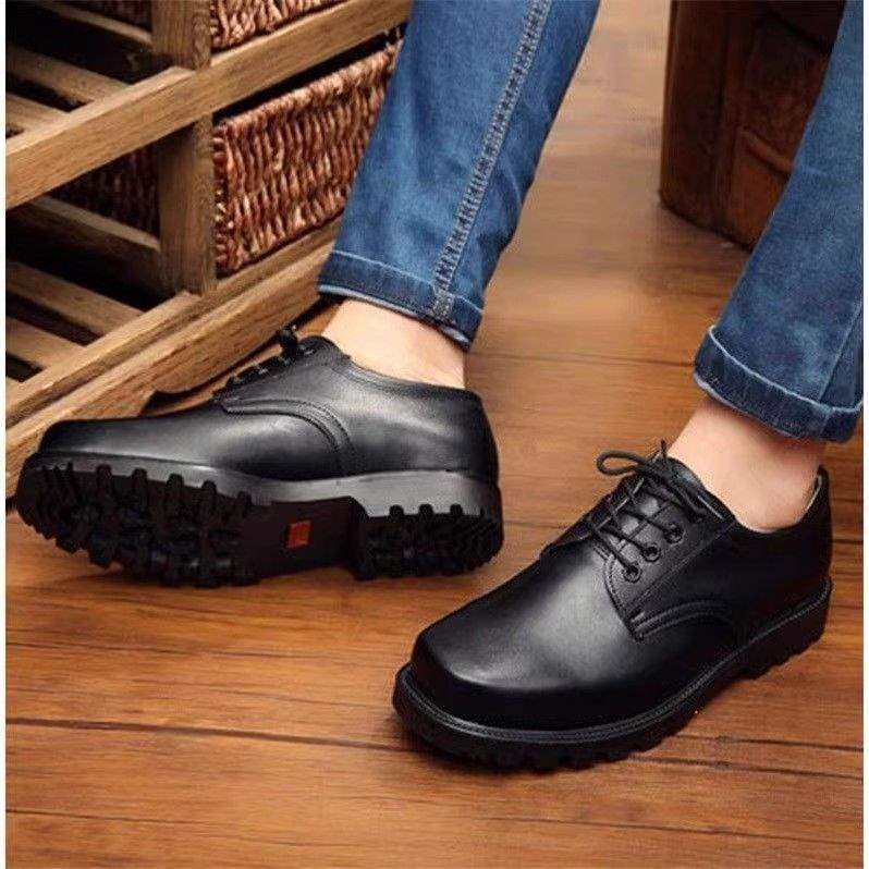 Steel-Toed Outdoor Work Safety Shoes 4Inch Men'S Business Casual Anti-Smash Large-Toe Standard Leather Shoes - Image 5