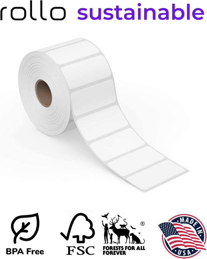 ROLLO Direct Thermal 2x1 Barcode Labels - Roll of 1,000 Thermal Labels for Shipping (Commercial Grade Stickers) - Image 3