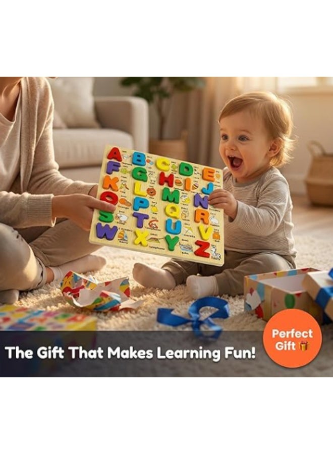 Wooden Alphabet Puzzle Board with 3D Letter Blocks – English ABC Learning - Image 5