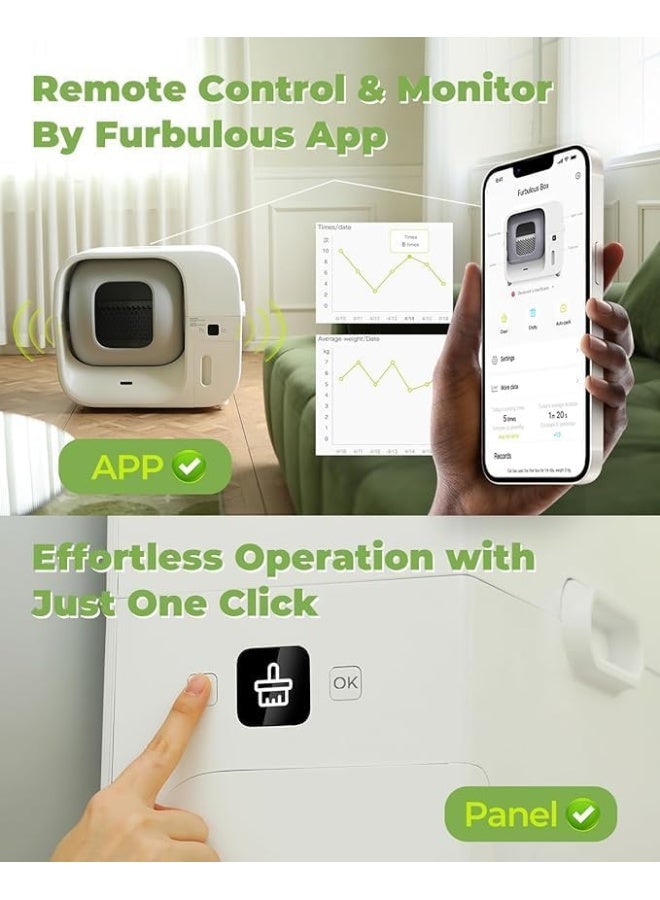 Neostyle FURBULOUS Self Cleaning and Packing Litter Box, Automatic Cat Litter Box with Self-Pack and Refill System, APP Control, Includes Trash Bags, Extra Large Space  - Image 5