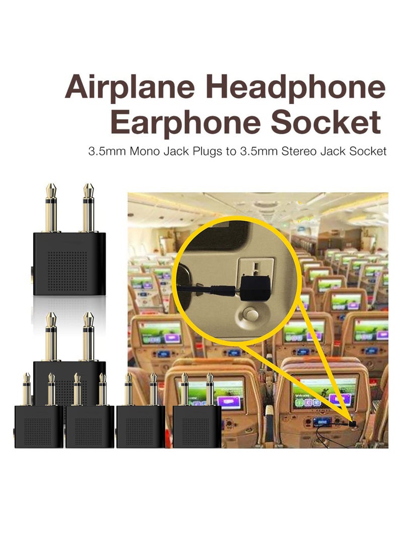 SUNSAR Airplane Headphone Adapter, 6 Pcs Airline Flight Headphone Converter Sliver Plated 3.5mm Male to 3.5mm Female Stereo Aux Jack Headphone Adapter Compatible with More Headphones  - Image 5