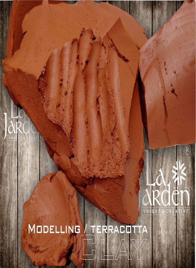 La Jarden طين لا جاردن 950 غرام بلون التيراكوتا، طين طبيعي، طين شادو، عجينة طينية بنية اللون قابلة للتشكيل بالهواء، صديقة للبيئة، مناسبة لصنع تماثيل غانيشا، منحوتات، مجوهرات، ألعاب الأطفال، طين للأطفال. - Image 2