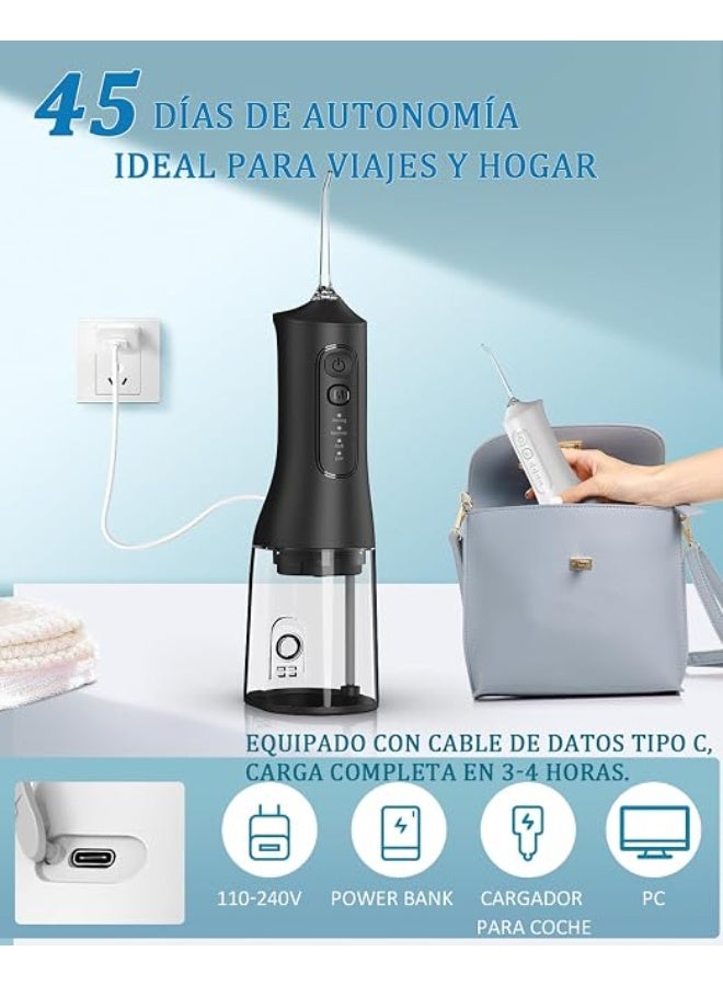 Cordless Water Flosser for Teeth, 300ML Portable Oral Irrigator with 4 Modes and 5 Jet Tips, IPX7 Waterproof USB Rechargeable Dental Flosser for Home and Travel. - Image 3