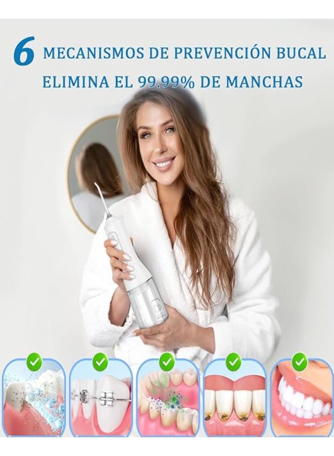 Cordless Water Flosser for Teeth, 300ML Portable Oral Irrigator with 4 Modes and 5 Jet Tips, IPX7 Waterproof USB Rechargeable Dental Flosser for Home and Travel. - Image 5