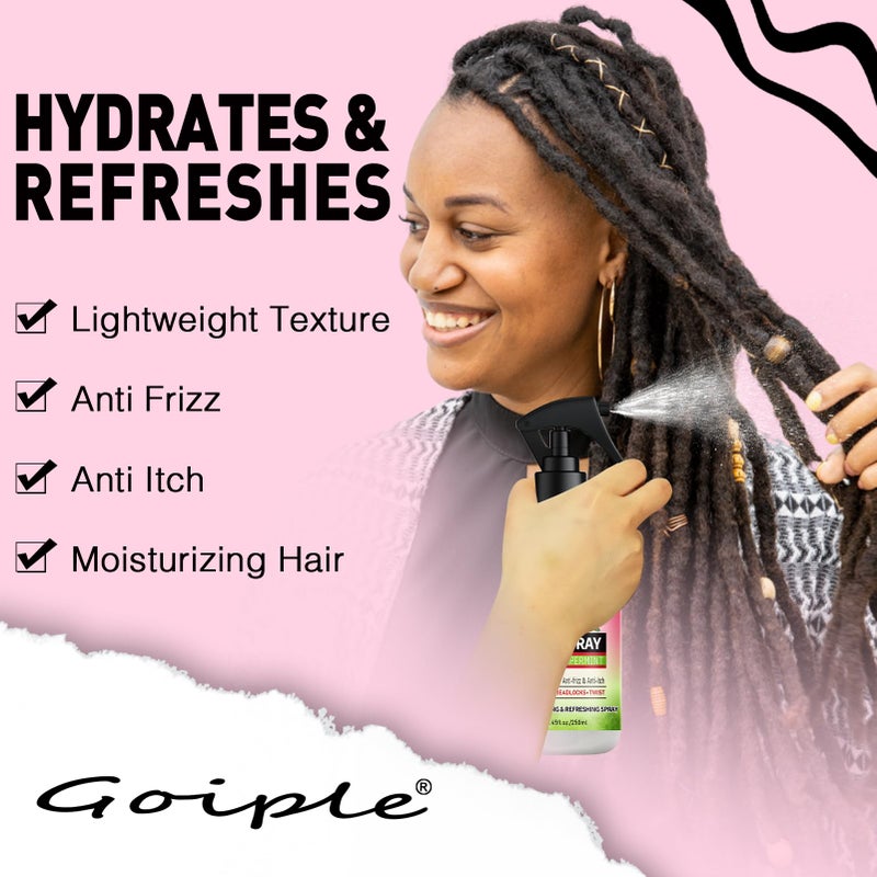 Goiple Rose Water for Hair Moisturizing Refreshing Spray for Locs - Rose Water and Peppermint Hair Scalp Moisturizer Hydrating Dreadlock Spray to Nourish Prevents Dry Natural Loc Care and Maintenance 250ML - Image 5