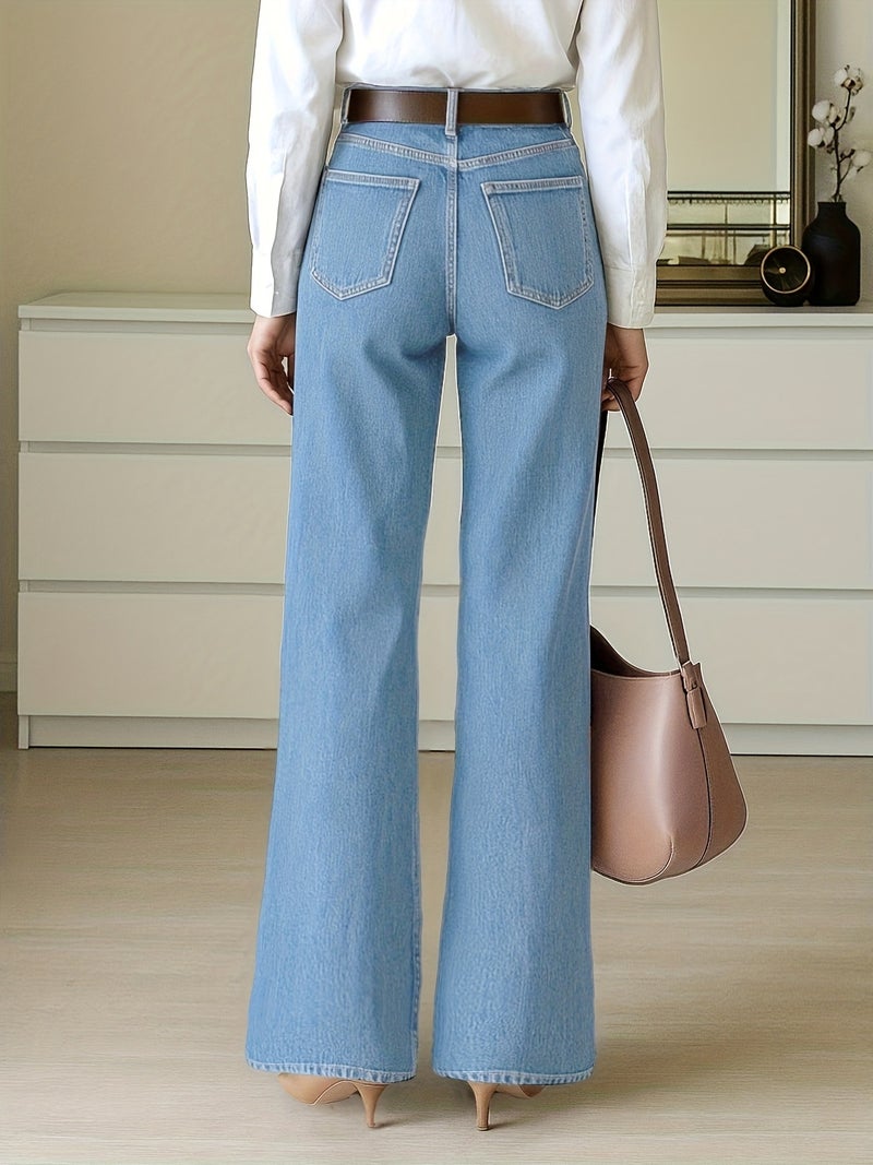 996500# Women's Denim Pants, Fashionable and Elegant, Soft and Comfortable, Casual and Trendy, Loose and Versatile Wide-Leg Women's Denim Pants - Image 4