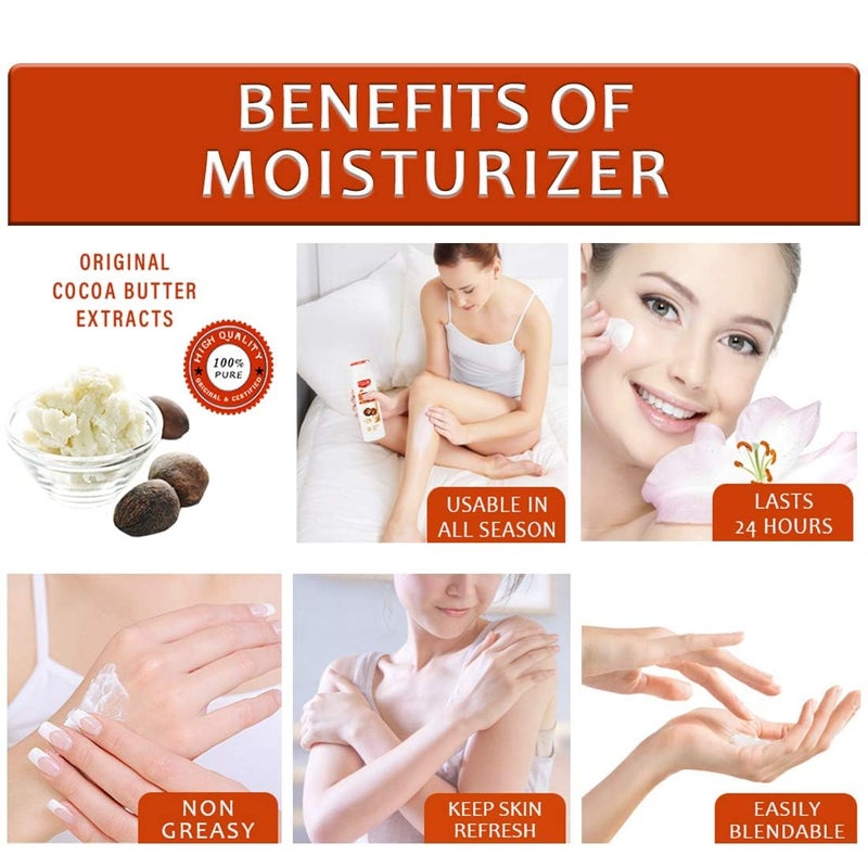 Lilium Cocoa Butter Face & Body Lotion 350ml, Hydrate & Natural Glow, Moisturization, Anti-Aging, Soothing, Antioxidant Defense, Non-Greasy, Radiant Skin, All Skin Type With SPF - Image 4