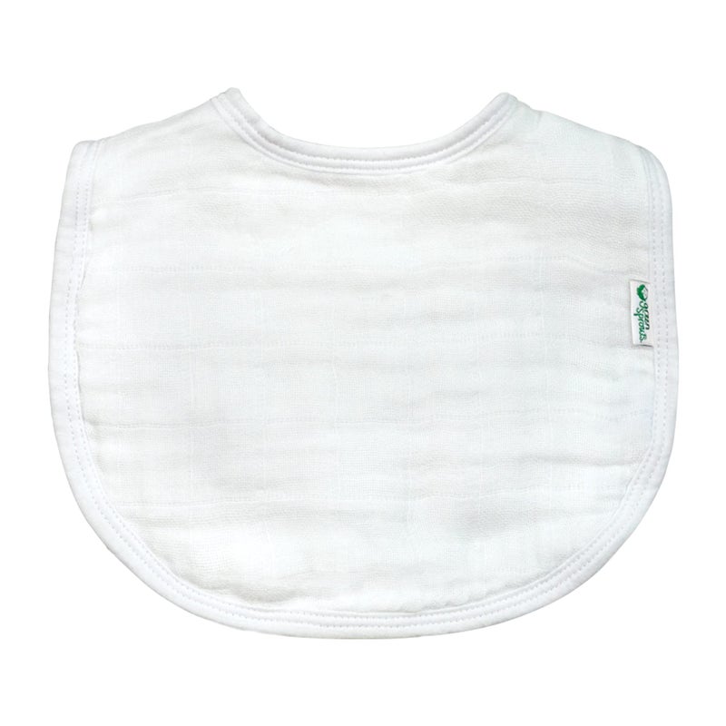 green sprouts Muslin Bibs Made from Organic Cotton| 4 Absorbent Layers Protect from sniffles, Drips, & drools | 100% Organic Cotton Muslin, Adjustable snap Closure, Machine Washable,5 Count - Image 2