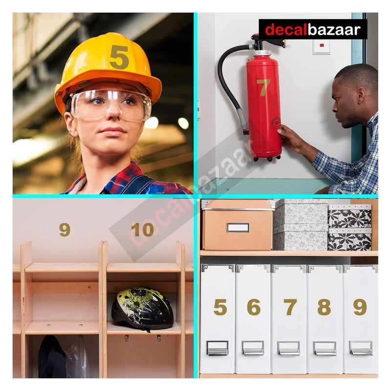 decalbazaar رقم لملصق زجاج السيارة اللامع 3 بوصات ذهبي (مجموعة 2) ، (رمز 15) - Image 4