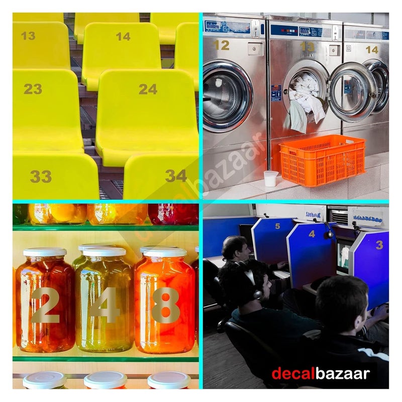 decalbazaar رقم لملصق زجاج السيارة اللامع 3 بوصات ذهبي (مجموعة 2) ، (رمز 15) - Image 3