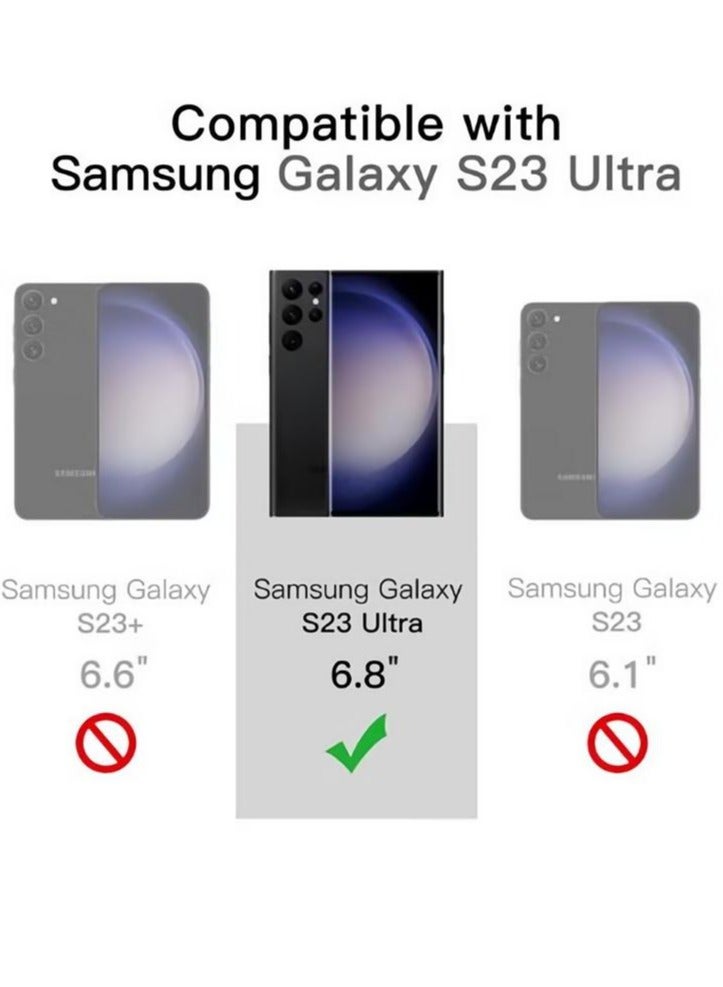 غطاء حماية غير لامع لهاتف سامسونج جالاكسي اس 23 الترا 5 جي بحجم 6.8 انش ،فضي شفاف واقي من الخلف ،مضاد لبصمات الأصابع (أسود) - Image 4