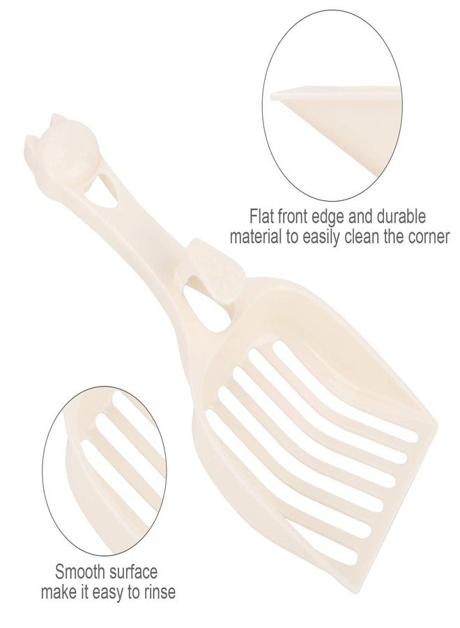 Depets Cat Litter Scoop, Litter Scoop with Wide Slats, Kitty Litter Scooper for Pine Pellets, Durable Plastic Litter Sifter Scoop - Designed for Easy Sifting, Milky White - Image 4