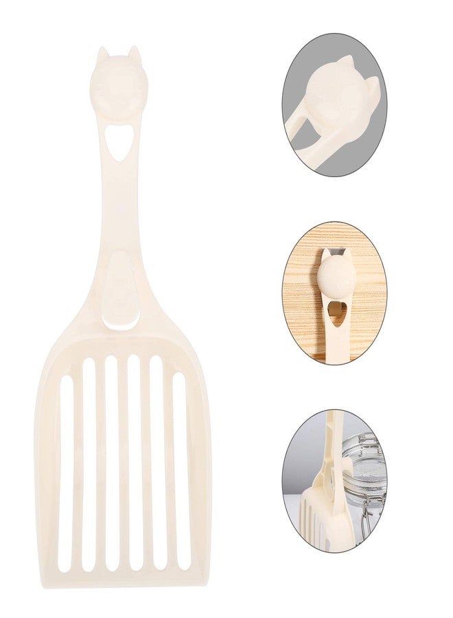 Depets Cat Litter Scoop, Litter Scoop with Wide Slats, Kitty Litter Scooper for Pine Pellets, Durable Plastic Litter Sifter Scoop - Designed for Easy Sifting, Milky White - Image 5
