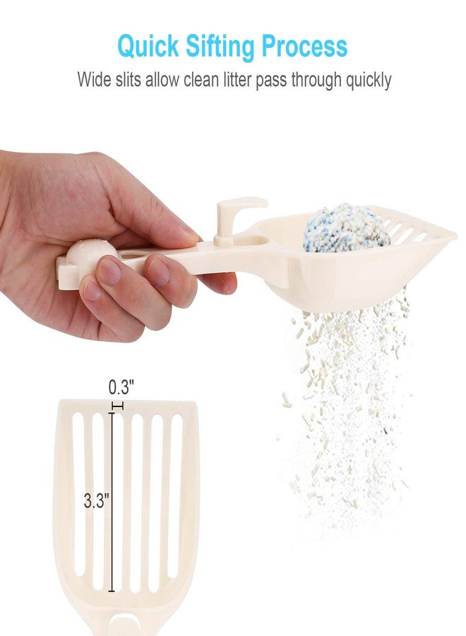 Depets Cat Litter Scoop, Litter Scoop with Wide Slats, Kitty Litter Scooper for Pine Pellets, Durable Plastic Litter Sifter Scoop - Designed for Easy Sifting, Milky White - Image 3