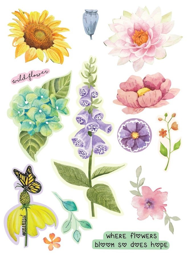 anujarusiya Matte Laminated Garden Stickers - 110+ Floral, Bird & Quote Stickers for Scrapbooks, Journals, Planners, Self-Adhesive Paper, Craft Supplies - Image 4