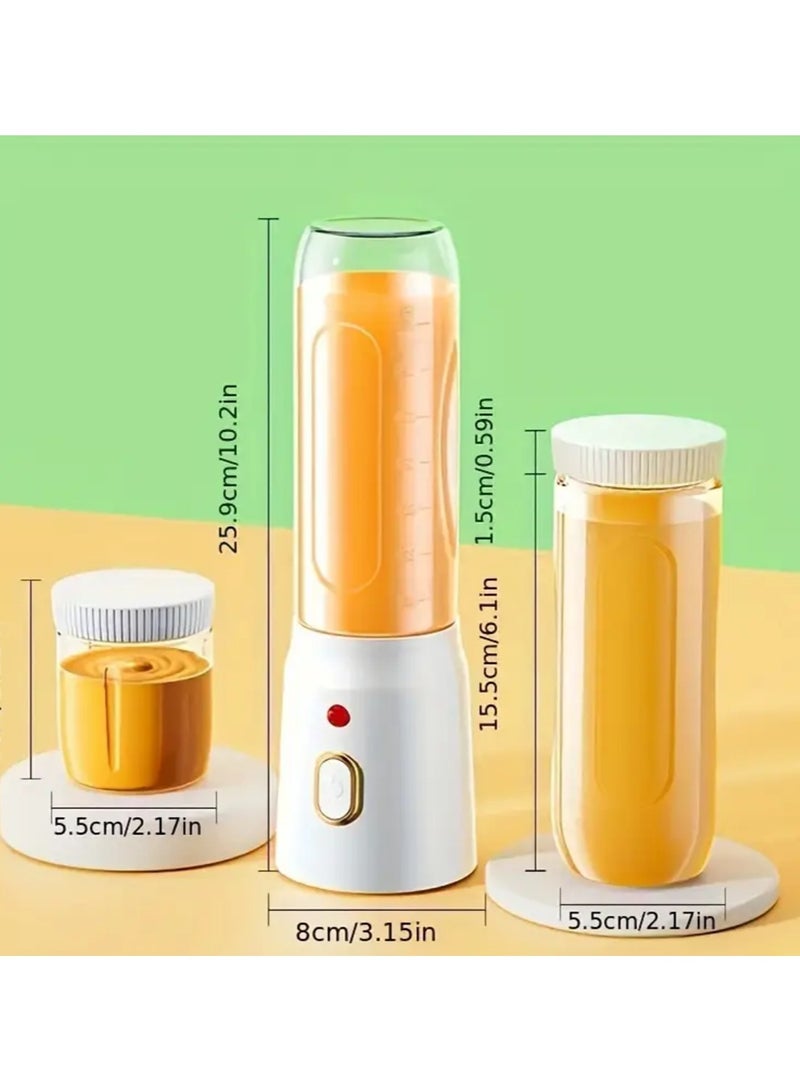 3pcs المحمولة خلاط ومجموعة عصارة ، USB قابلة للشحن ، تصميم كأس مزدوج للعصائر وهز ، مثالية للمنزل والسفر  - Image 4