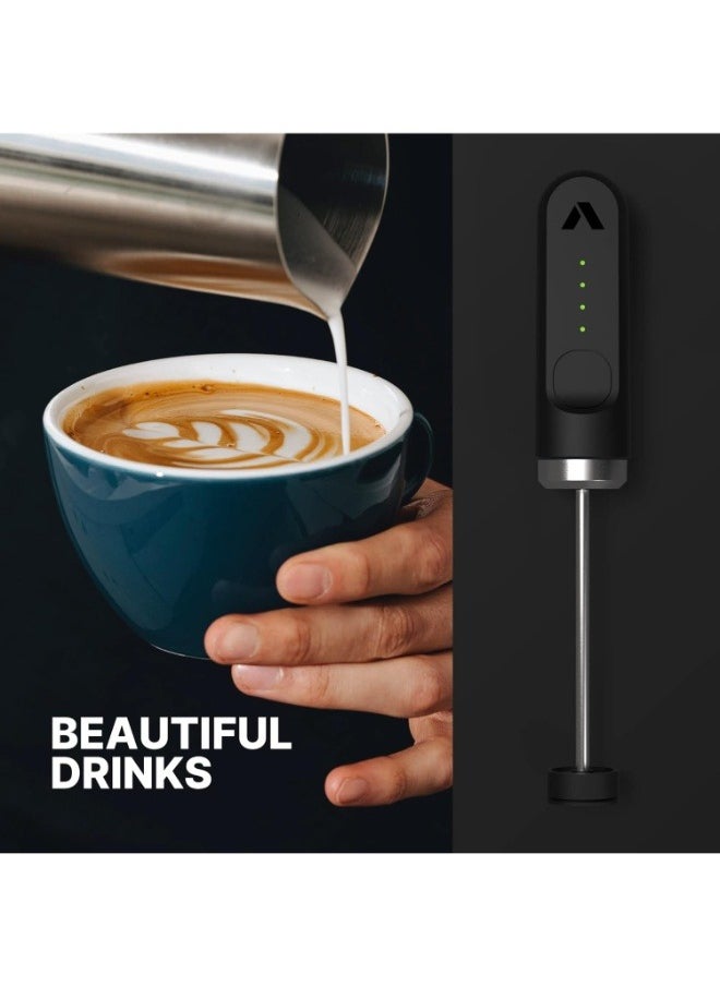subminimal - NanoFoamer Lithium - Portable Coffee Foam Maker, Multi-Touch 2-Speed Option, 3.7 Volts Li-ion Battery Operated, with 2 nanoscreens Fine and Superfine | for Coffee Lovers & Baristas - Image 1