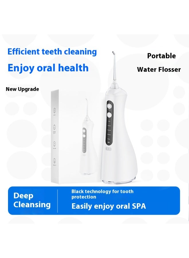 مُرشَّح أسنان مُشيل لابسلكي محمول – 4 أوضاع تنظيف و4 فوهات نزول الماء | مقاوم للماء IPX7 – لون أسود (320 مل) - Image 2