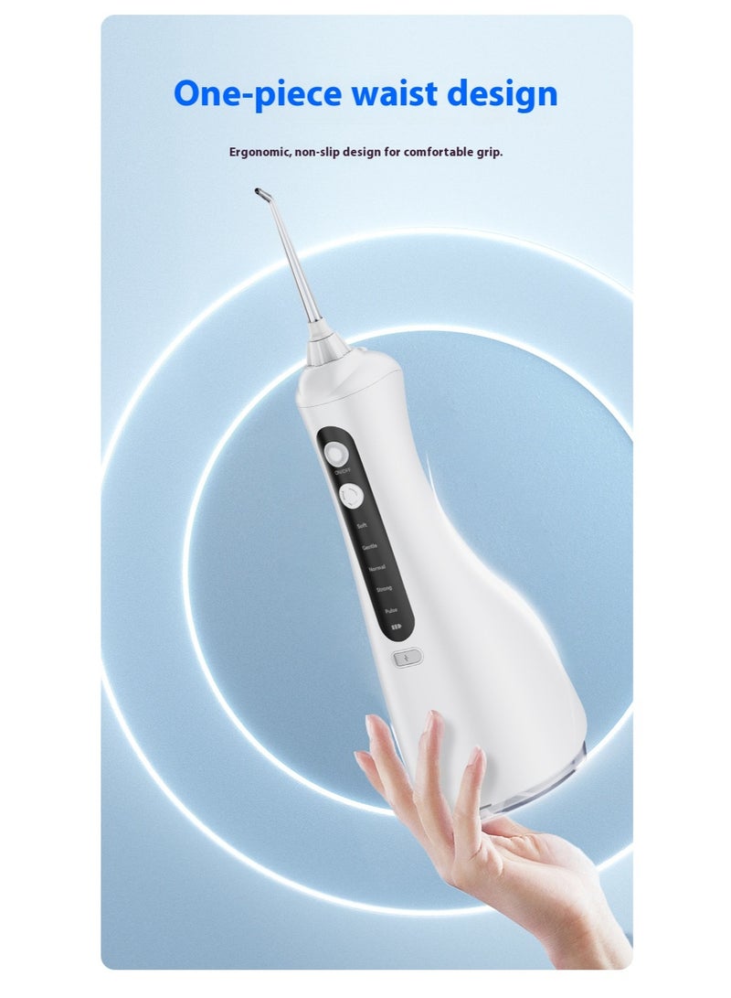 مُرشَّح أسنان مُشيل لابسلكي محمول – 4 أوضاع تنظيف و4 فوهات نزول الماء | مقاوم للماء IPX7 – لون أسود (320 مل) - Image 5