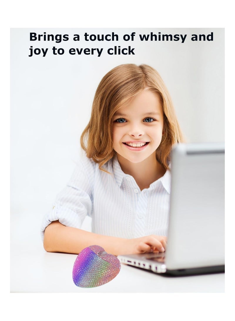 general Wireless Bluetooth Mouse, Cute Pink Heart Shiny LED Lights Mute Portable Lightweight USB Optical Wireless Dual Mode Mouse for PC Laptop Tablet PC, Kids Girls Ladies Gift - Image 2