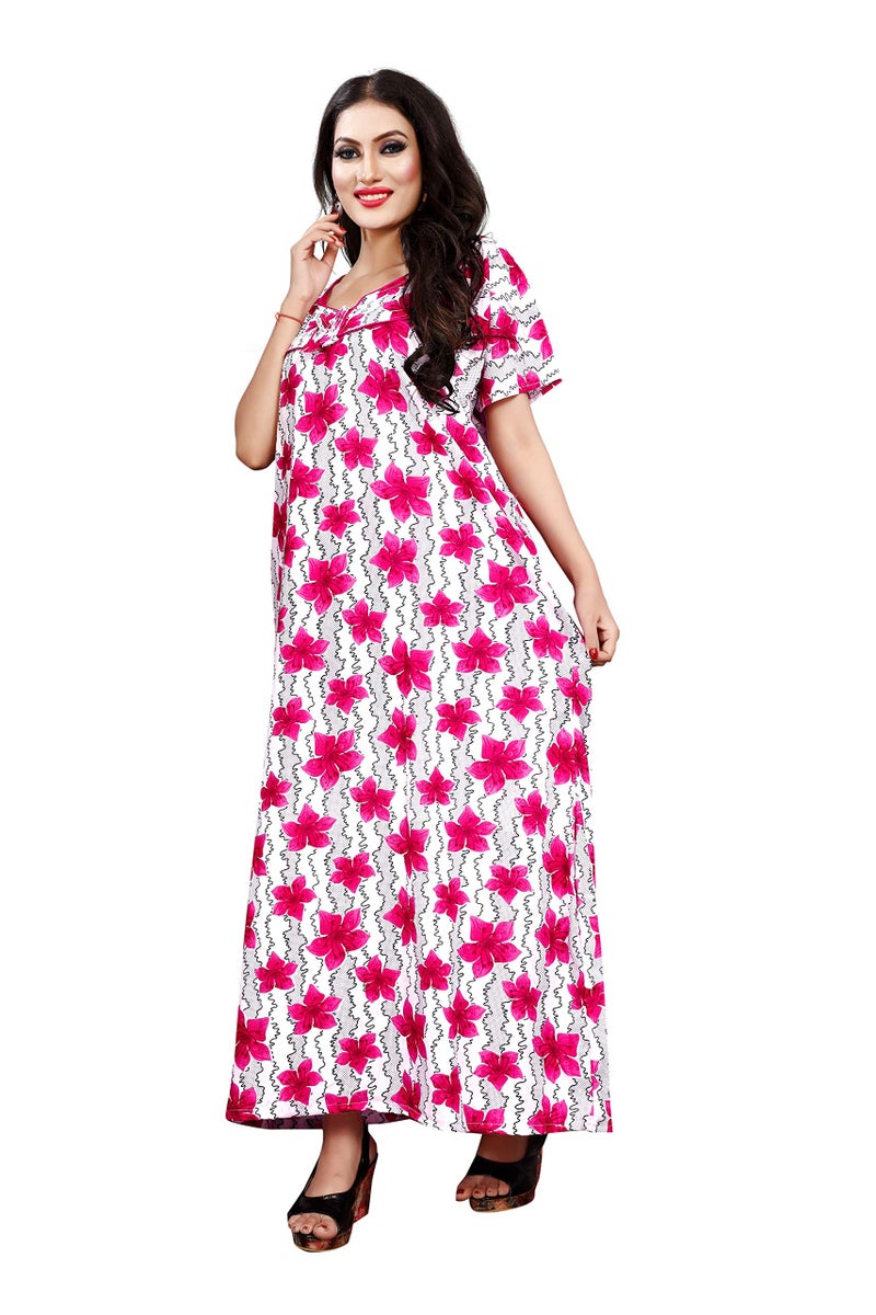 NEGLIGEE Women's Cotton Printed Maxi NightGown Nighty for Women Ankle Length Night Dress - Pack Of 3 (Free Size, Multi Colour) - Image 5