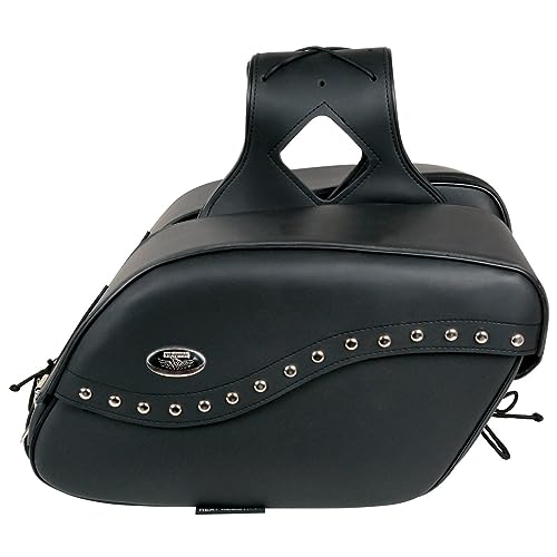 Milwaukee Leather SH646ZB Black Zip-Off PVC Studded Throw Over Motorcycle Saddlebags - One Size - Image 5