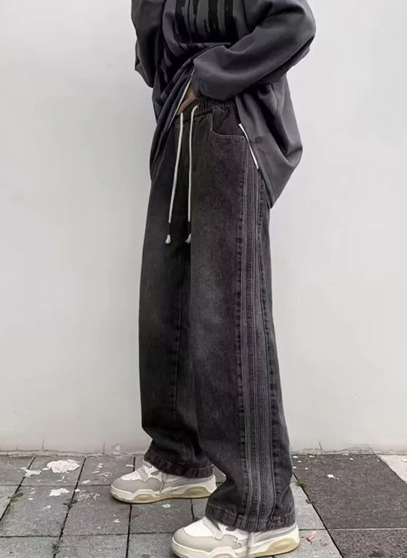 YUNIQEE Black Mid-Rise Wide Leg Jeans