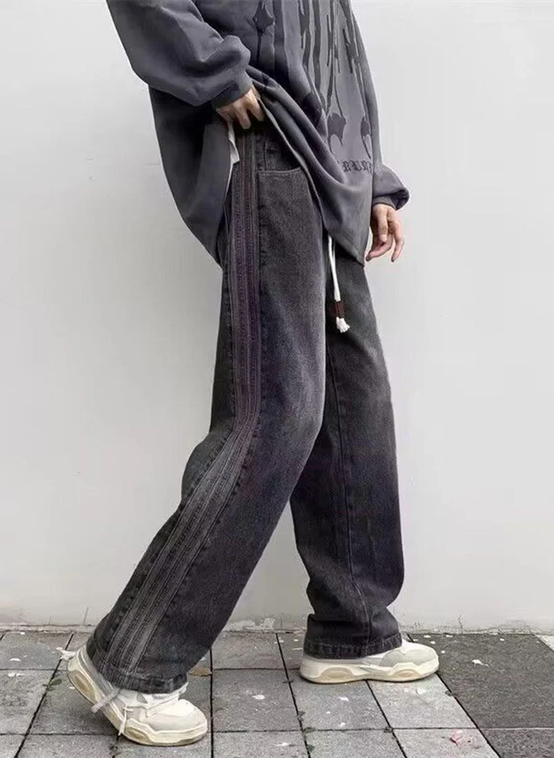 YUNIQEE Black Mid-Rise Wide Leg Jeans