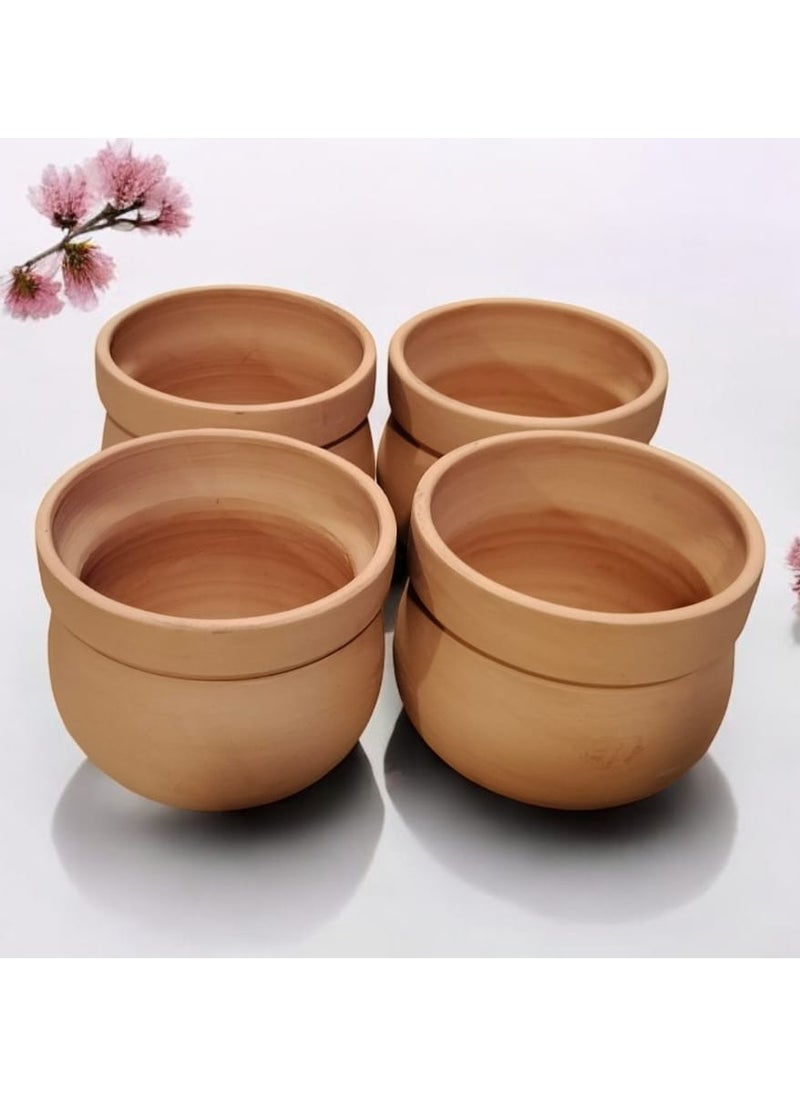 Generic 4pcs Pottery Planter Pots for Coloring and Drawing - 10cm Size for Office Decoration, Kitchen Accessories and Home Decor, Fired Clay  - Image 3