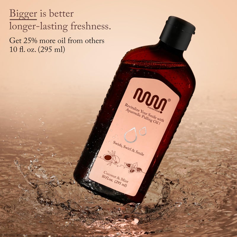 MasterMedi Coconut and Peppermint Oil Pulling (10 Fl.Oz), Mint Oil Pulling Mouthwash, Alcohol Free Natural Coconut Oil Pulling for Teeth Whitening,Fresh Breath and Healthier Gum (Pack of 1) - Image 5