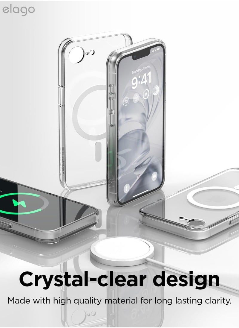Elago Magnetic Hybrid for iPhone 16E Case Cover (2025) Compatible with MagSafe - Clear White  - Image 4