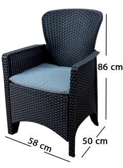 Living 3 Pieces, Rattan Outdoor Garden Table With 2 Chairs Set  - Image 4