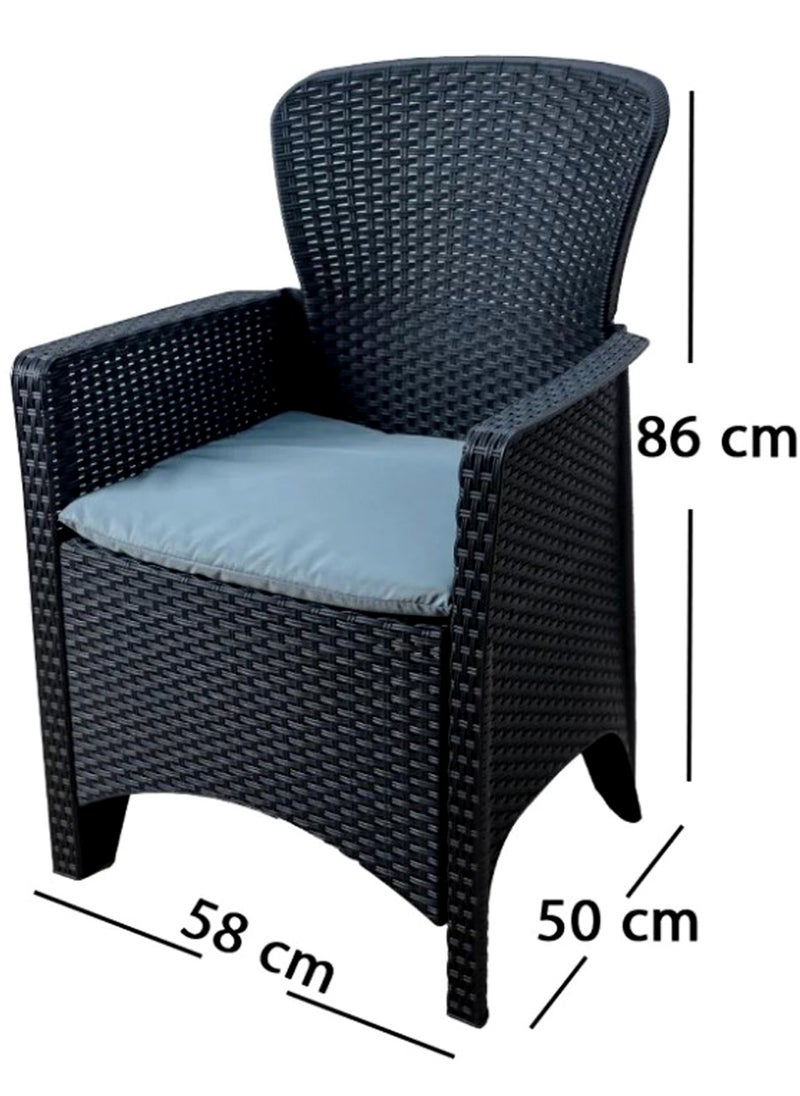 Living طقم طاولة حديقة من الروطان مكون من 3 قطع مع كرسيين  - Image 4