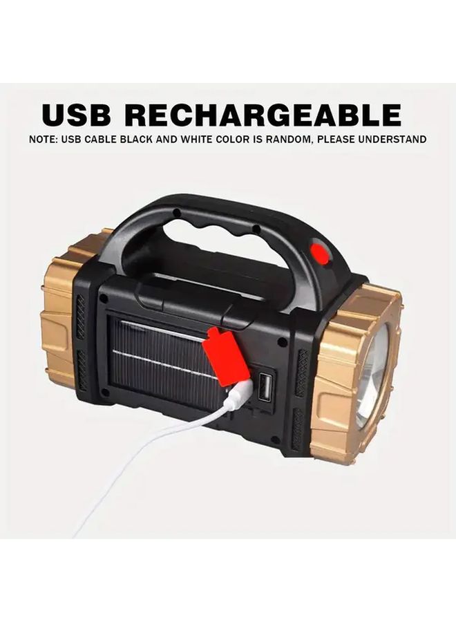 Golden Solar Flashlight USB Rechargeable COB Side Light Water Resistant Portable Lantern - Image 5