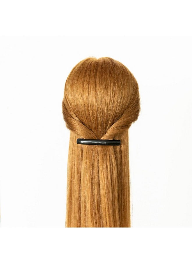 KOOMAGIC - Big Acrylic Hair Barrettes Tortoise Shell Celluloid Matte French Hair Barrettes Flat Hair Clips For Thick,Kinky,Curly,Voluminous Hair Hair Styling Clips Ponytail For Women Crossfit,2 Pack (Brown) - Image 1