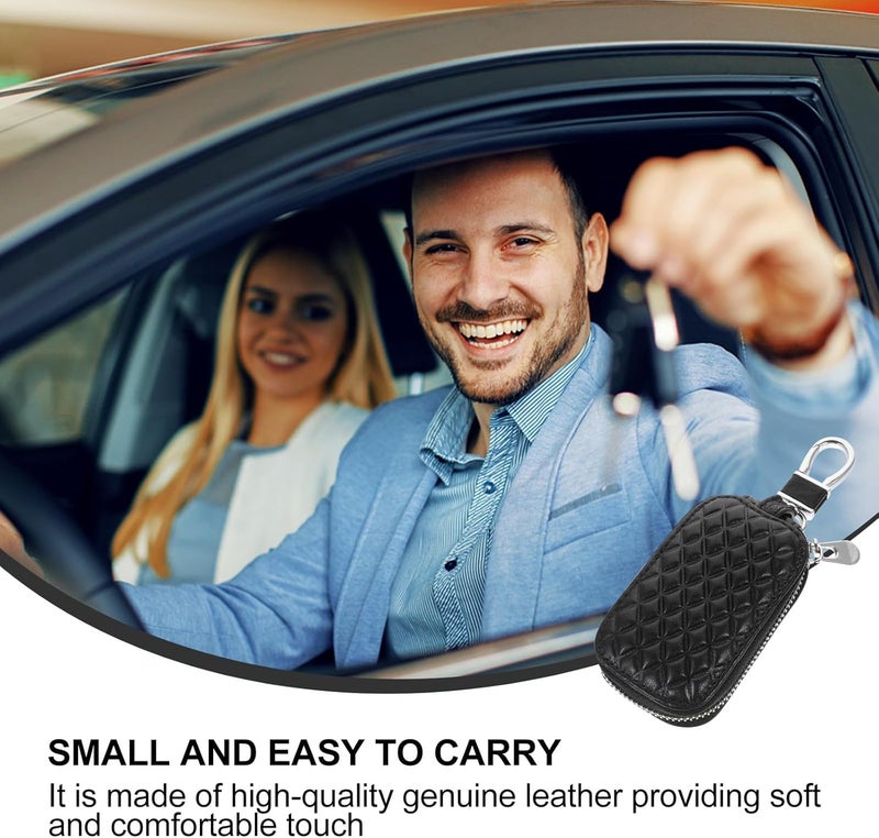 FUOYLOO Leather Car Key Cover Case Full Protection Car Key Protector Universal Automotive Interior Accessories - Image 2