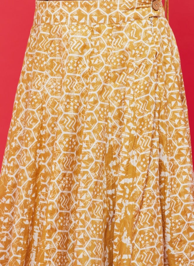 AKS Mustard Printed Lehenga Choli Set for Girls - Image 3