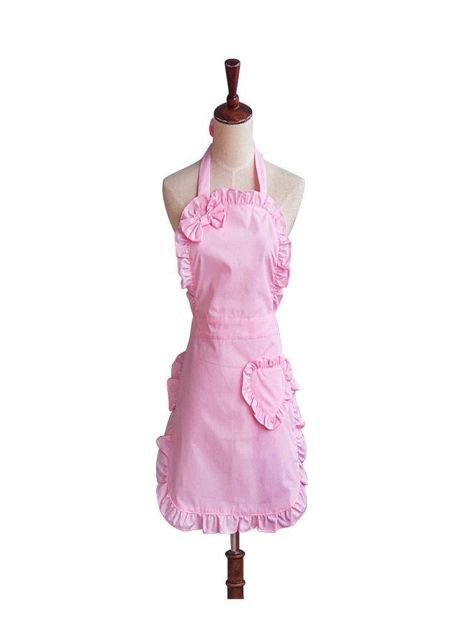 Love Potato Cute Girls Bowknot Lady's Kitchen Restaurant Women's Cake Apron Fashion Funny Aprons for Christmas Gift (Pink) - Image 1
