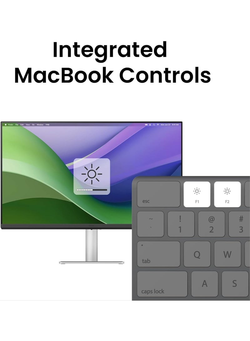BenQ MA270UP 27” Nano Glossy 4K Monitor for MacBook Pro/Air & Mac Mini, 90W PD, Mac Color Match, USB Hub, Brightness & Vol Control on Mac, Height Tilt Adjustable, 99% sRGB 95% P3 - KSA - 3 Yr Warranty Grey Silver - Image 4