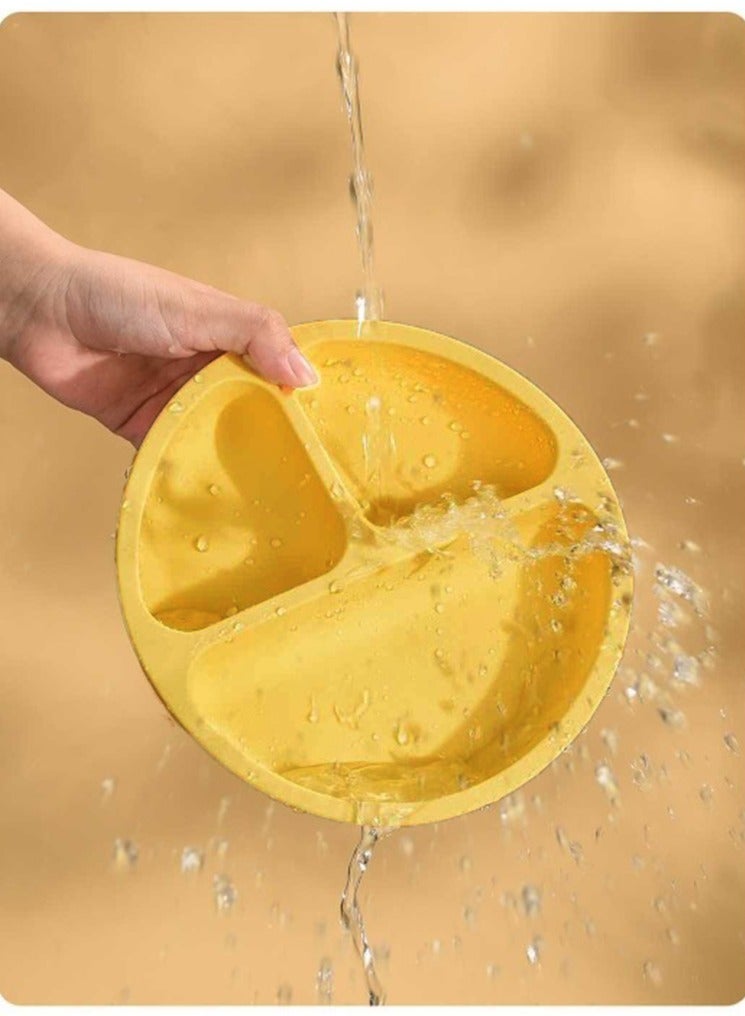 Silicon baby feeding set Baby Bowl-Self Eating Utensils Set with Spoons and fork - Image 2