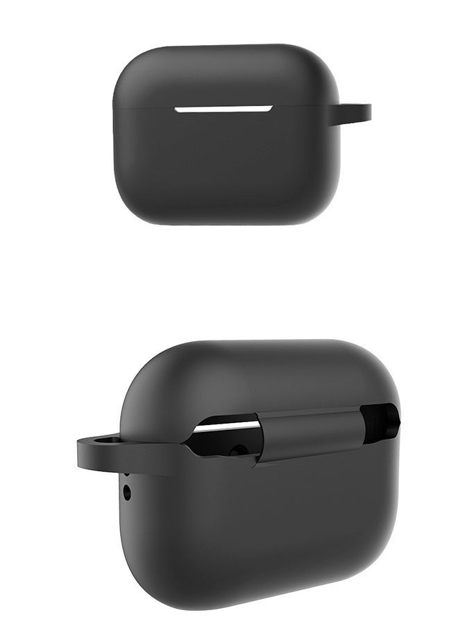 AirPods 3 with keychain protective shell, full body protection, shockproof and lovely soft silicone compatible AirPods third-generation protective shell, black. - Image 3